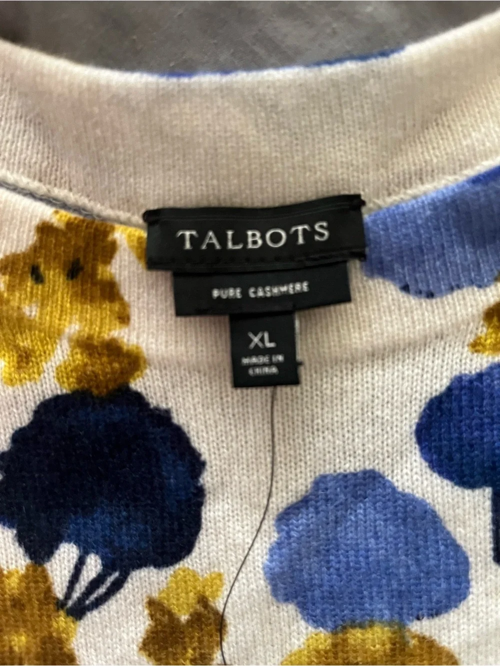 Talbots Audrey Floral Cashmere Sweater NWT - Picture 2 of 5